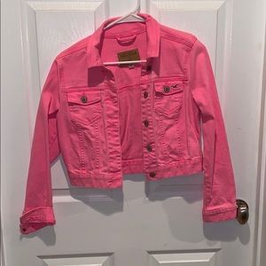 Hollister Neon Pink Jean Jacket • Size S